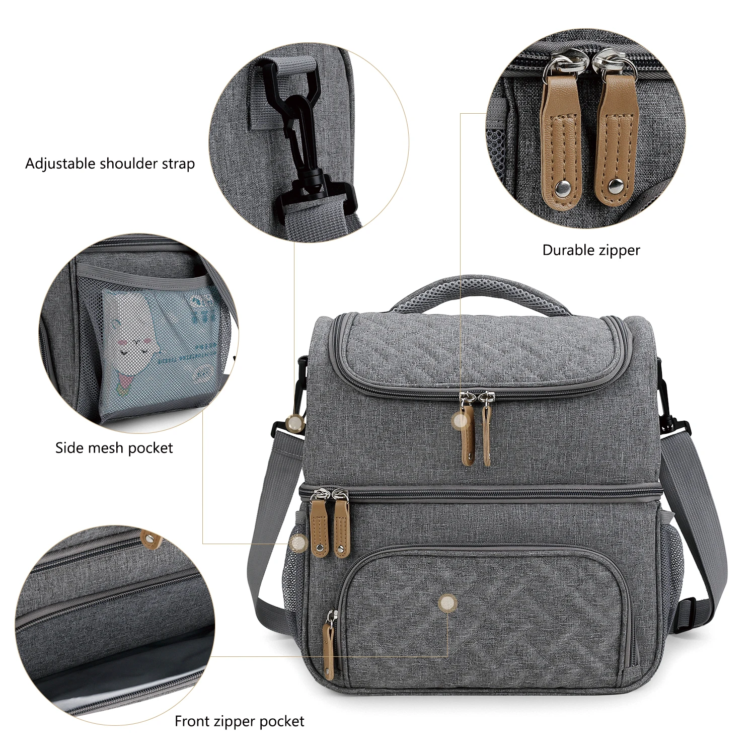 Multifunctional mother and baby bag waterproof and insulated bag to keep fresh portable one-shoulder outdoor mother's milk bag