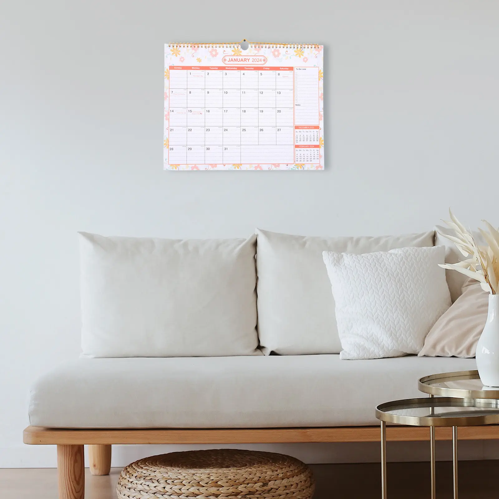 

2024-2025 Monthly Wall Calendar Thick Safe Material Easy to Use for Home Office School Daily Planning Countdown Calendar