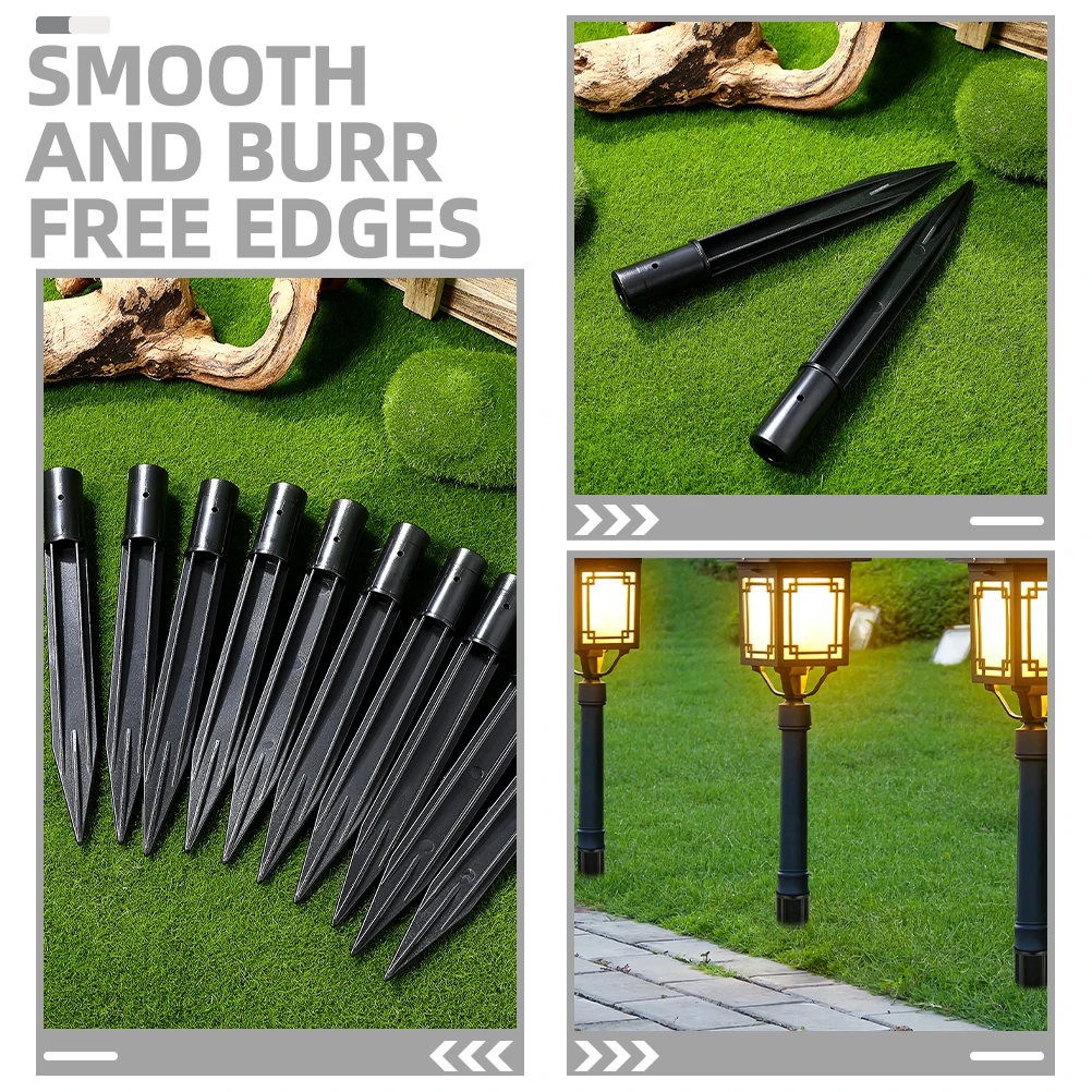 

6pcs Solar Light Stakes 10 Black 160mm x 16 8mm Replacement Spikes for Outdoor Lights Lawn Lamp Parts Decorative Plastic