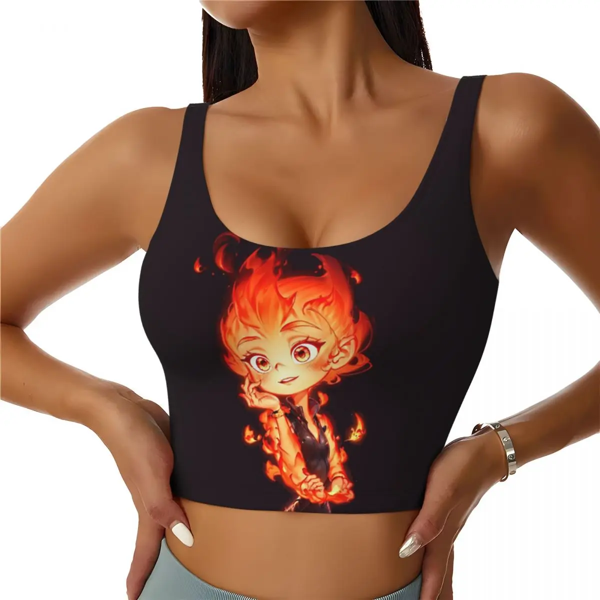 

Custom Women's Elemental Embe Anime Sports Bra High Impact Gym Workout Running Crop Tank Tops