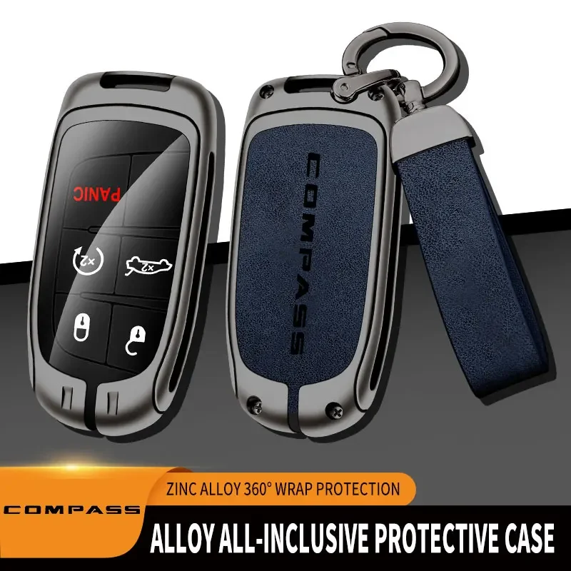 Zinc Alloy Car Key Case For Jeep Compass Remote Control Protector COMPASS Logo For JEEP Car Key Cover Car Accessories