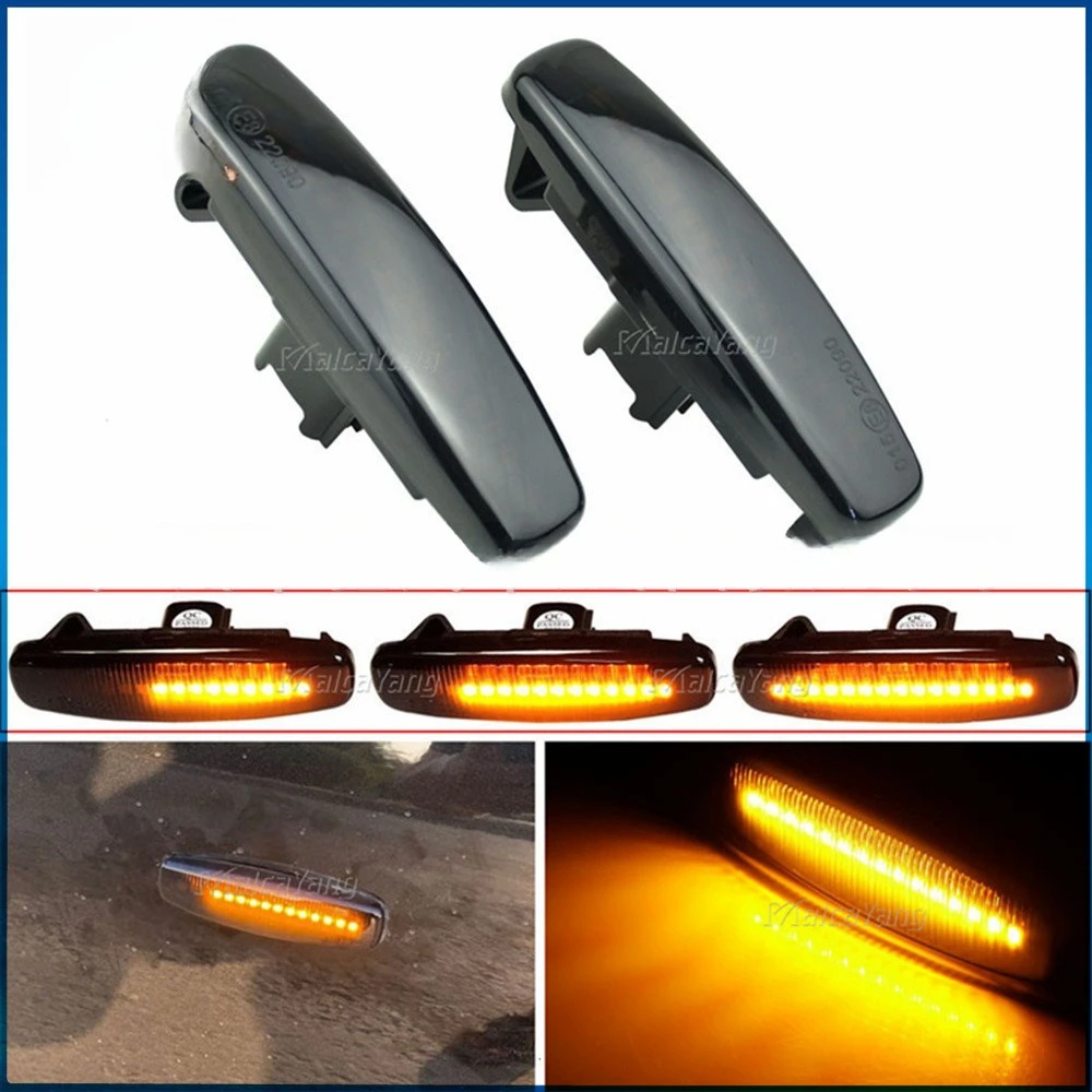 

2pcs LED Dynamic Flashing Side Mirror Turn Signal Lights Marker Lights For Nissan Infiniti