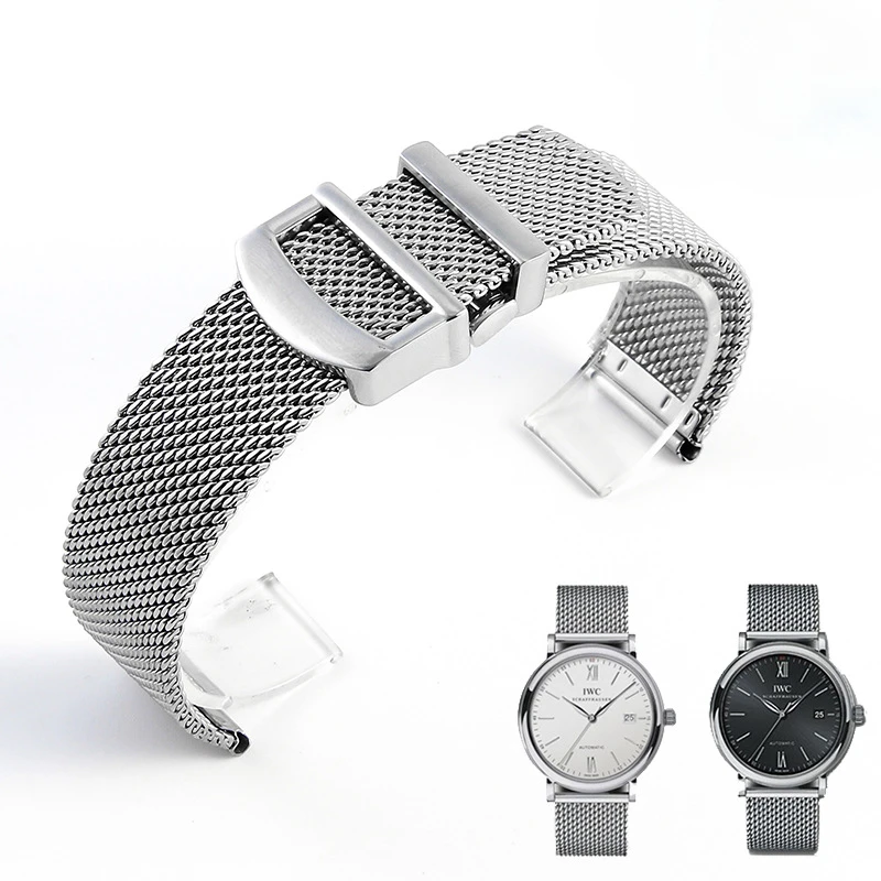 بديل لـ Universal Wave Fino Mesh Strap Milan Steel Strap Bay Fino356501 391033Steel Watch Chain 20mm 22mm