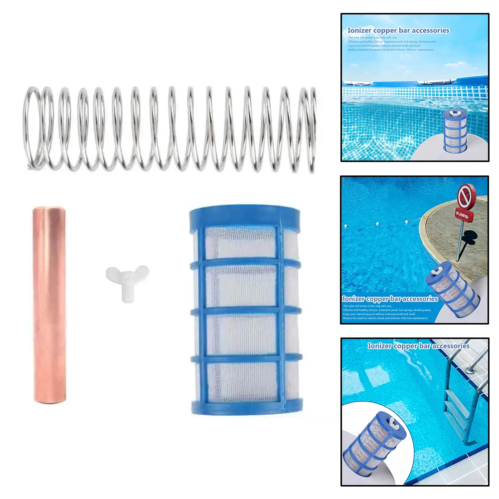 

105*18mm Copper Ionizer Rod Effective Water Treatment Hassle-free Pool Maintenance Includes Spring And Filter Water Treatment