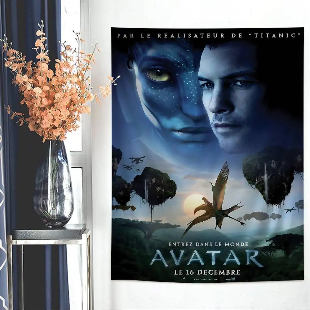 Movie A-Avatar Retro Anime Tapestry Hippie Flower Wall Carpets Dorm Decor Cheap Hippie Wall Hanging