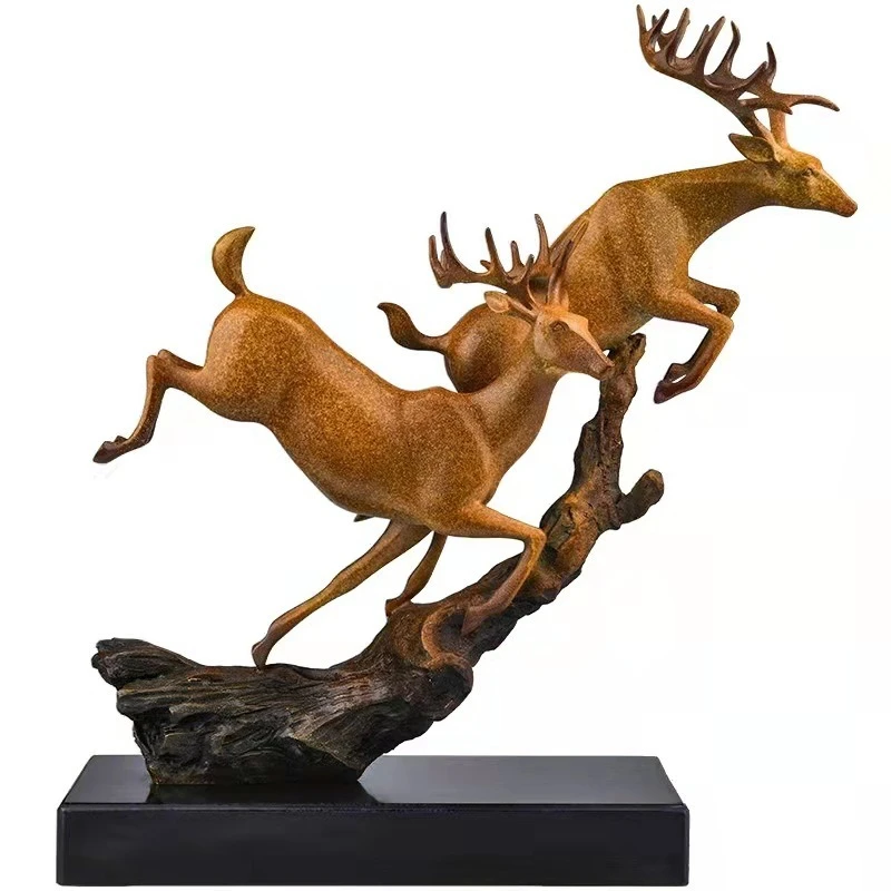 Koperen herten messing herten ornament, elanden ambachten huis woonkamer, entree wijnkast kantoor decoraties opening geschenken
