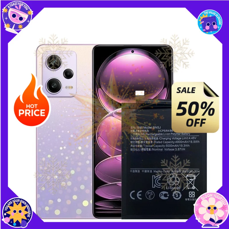 SWZY High Capacity BP4K BN5E Battery for Xiaomi Poco X5 Pro 5G/POCO F5 for Redmi Note 11 Pro 5G/POCO X4 PRO 5G Batteries