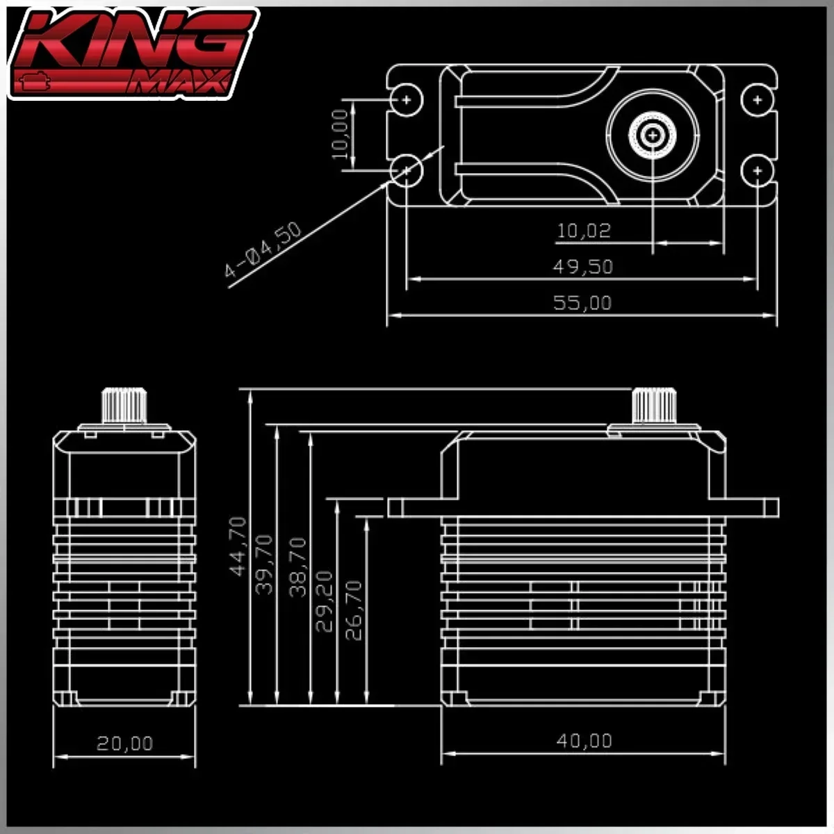 Kingmax HC70S 70KG 80g Torque de puesto Servo digital estándar de alto rendimiento con engranajes de metal de casco de aluminio CNC