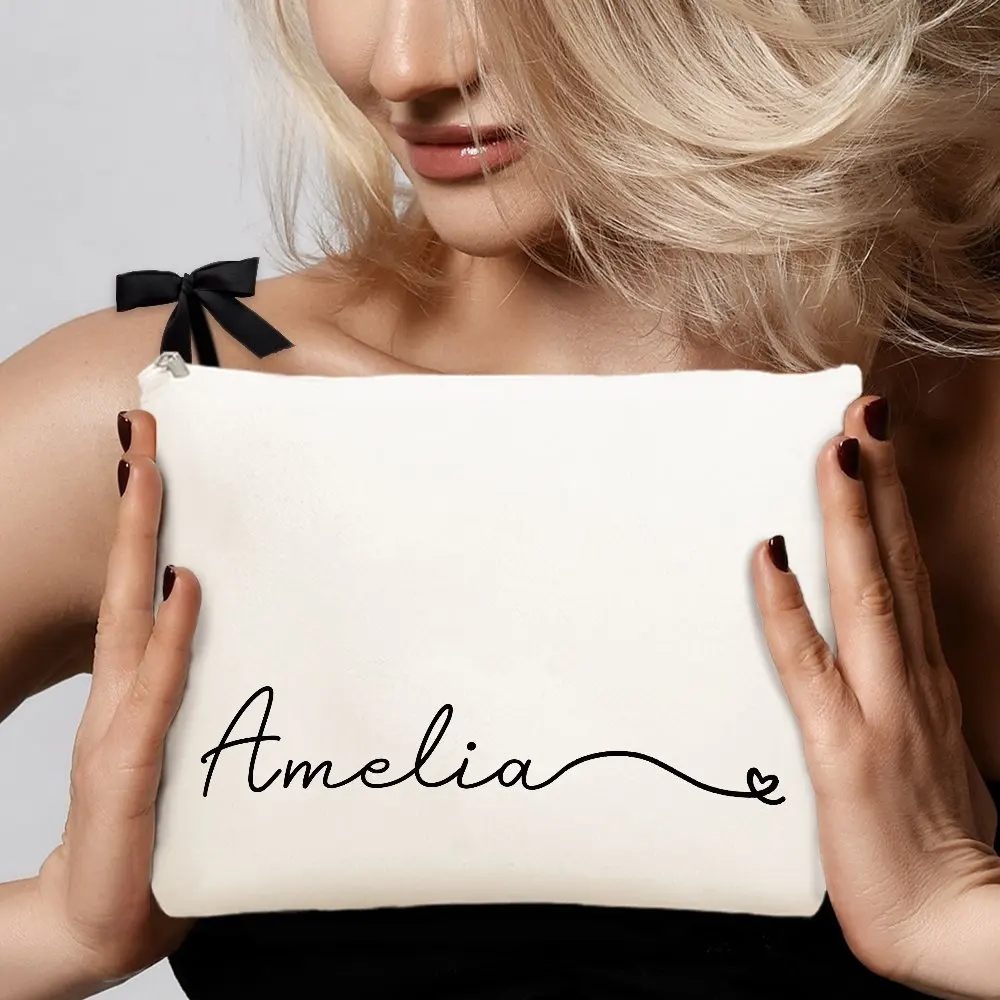 Custom Name Canvas Makeup Bag  - Monogram Custom Case 评论和价格
