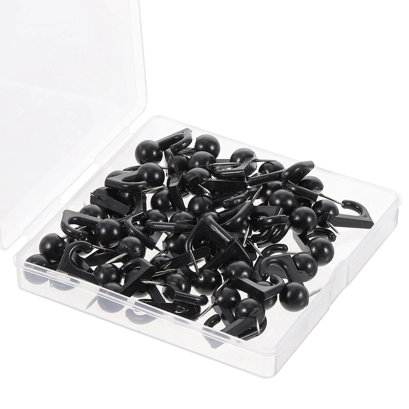 50 Pcs Wall Hanging Push Pin Hanger Pins Hook Thumb Tacks Thumbtack for Hangers Black