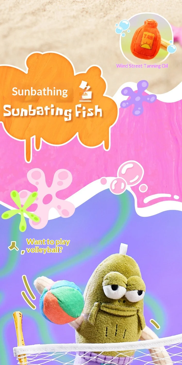 Original Bikini Bottom Stall Series Blind Box Bewegliche Figuren mit Hintergrund, Lustige Hässlich-Süße Flauschige Taschenanhänger Geschenk-Spielzeug – Detail 9