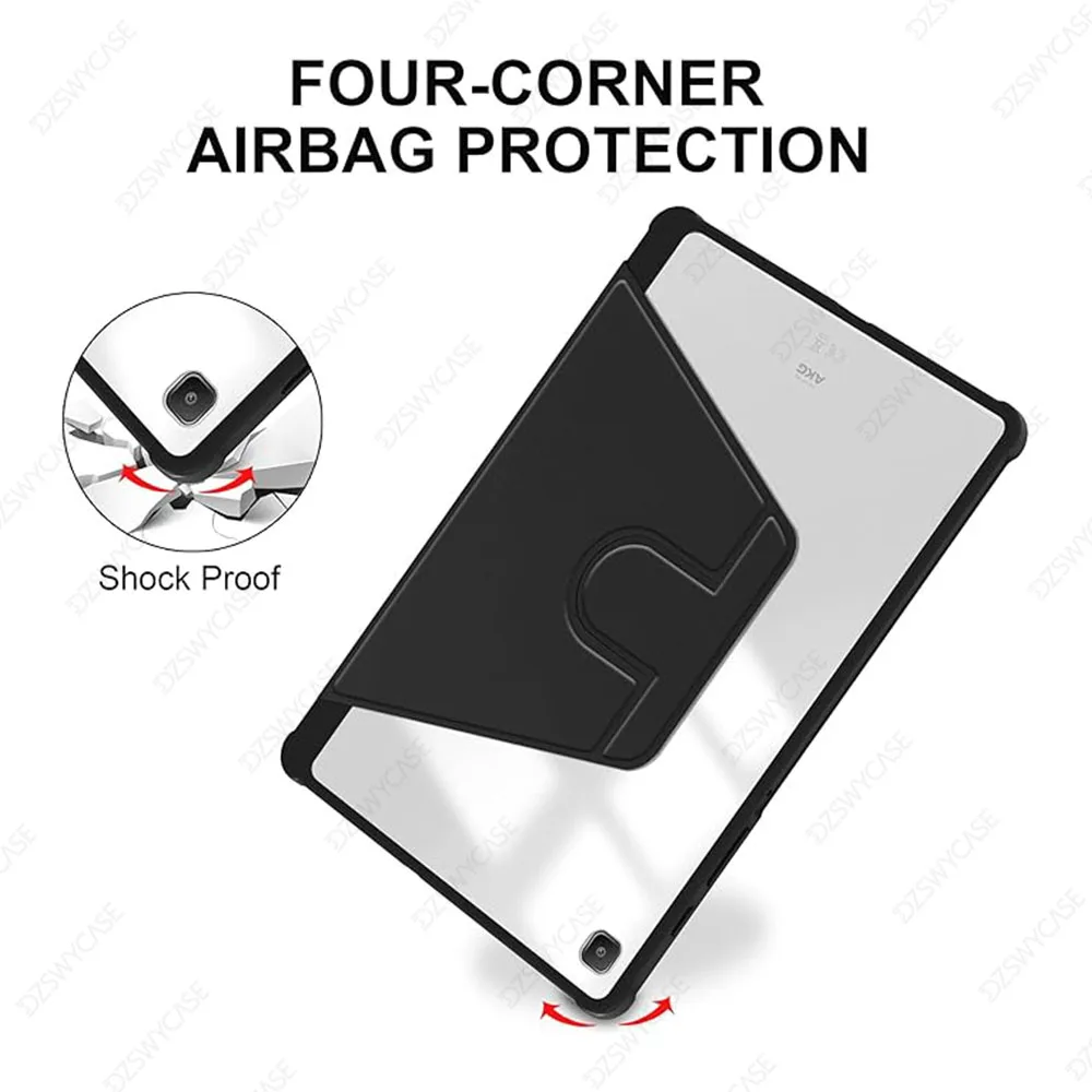 360° Rotating Case For Samsung Galaxy Tab S6 Lite 10.4 Inch 2024/2022/2020, with Pencil Holder, Auto Sleep / Wake Clear Cover view 4
