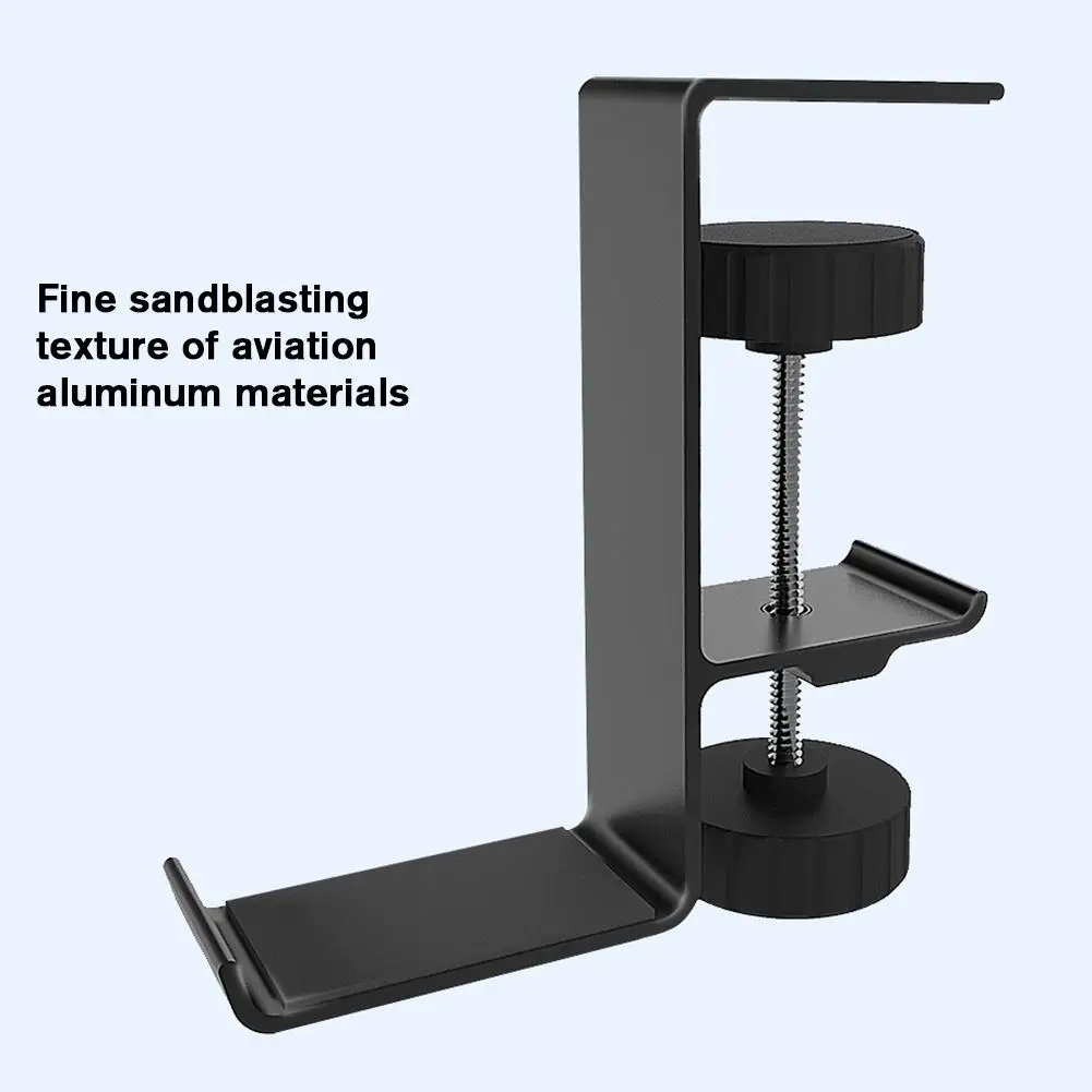 Metal Earphone Holder Hook Under Desk Headphone Stand Headset Hanger Adjustable Non Perforated Earphone Hook Bracket