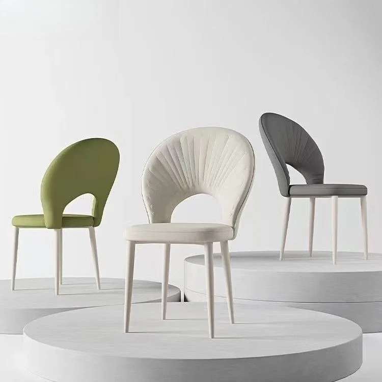 Estilo nórdico, cadeira de jantar, cadeira de quarto simples, estilo creme