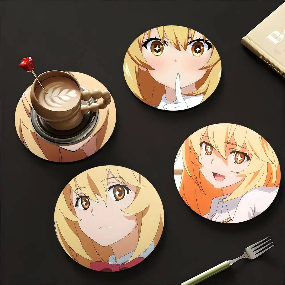 1pc Misaki Shokuhou Anime Characters Wooden Coaster Colour Printing Cup Mat Home Desk Decoration Gifts