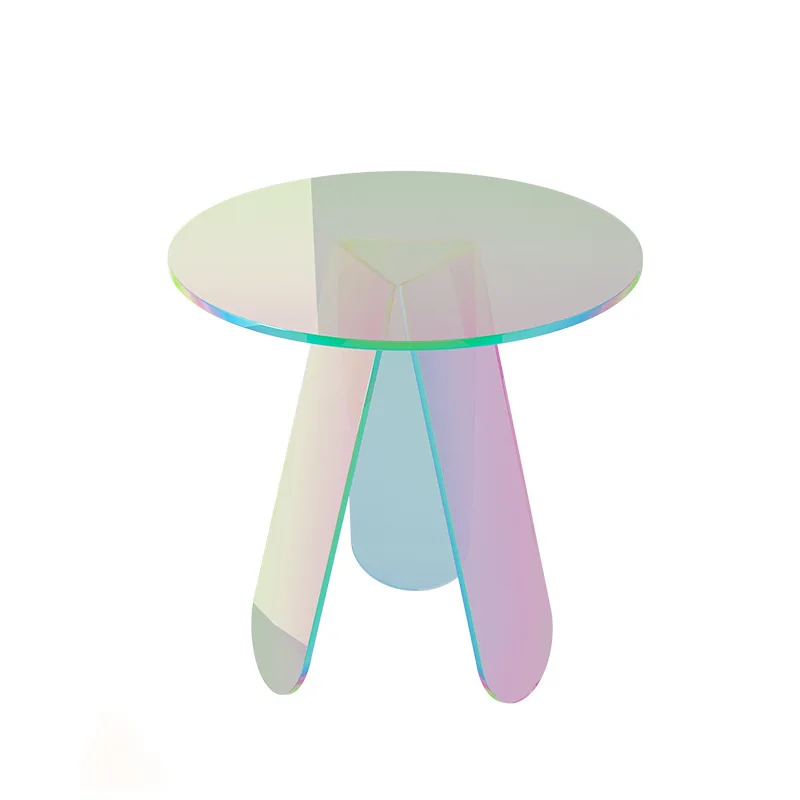 

Colorful acrylic coffee table business negotiation round simple modern side sofa coffee clothing store corner table
