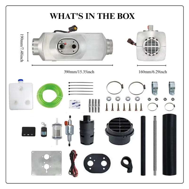سخان ديزل 2KW/5KW من المصنع مباشرة، متعدد الجهد 12 فولت/24 فولت/110 فولت/220 فولت نظام تسخين الهواء لوقوف السيارات مع لـ RV #5