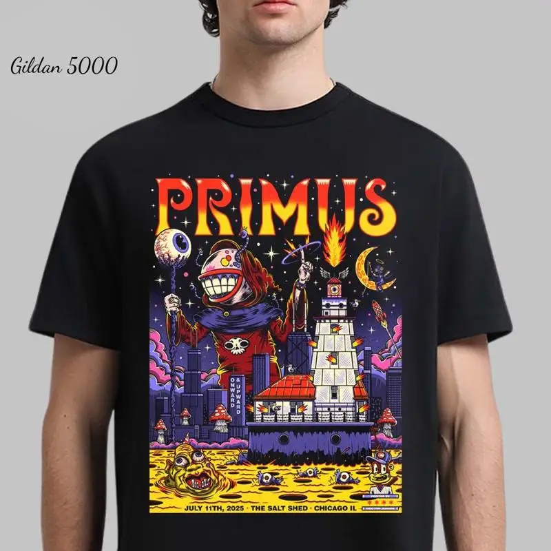 Primus Chicago Illinois 2025 Gig Poster At The Salt Shed On July 11 2025 T-Shirt