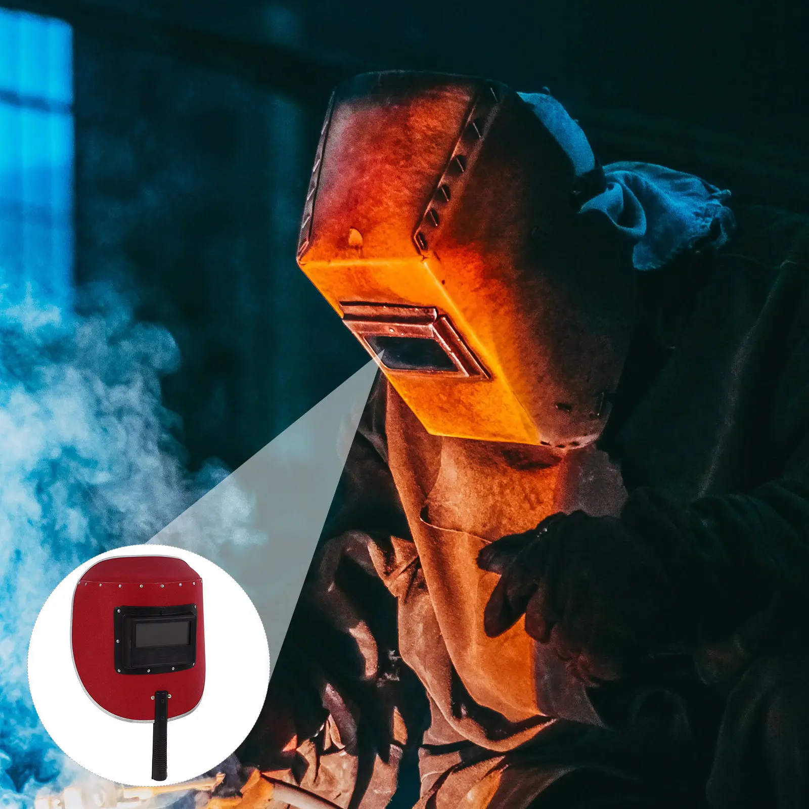 Handheld Welding Mask Vulcanized Fibre Paper Build Comfort Interior Semi-Automatic Operation Welder Shield for Welding Cutting
