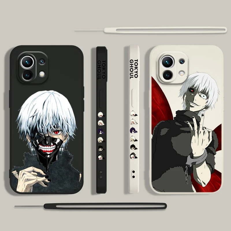 Tokyo Ghoul Kaneki Ken Phone Case For Xiaomi 14 13 12 11 10 T Pro Ultra Lite 5G Liquid Left Rope 5G Soft Cover