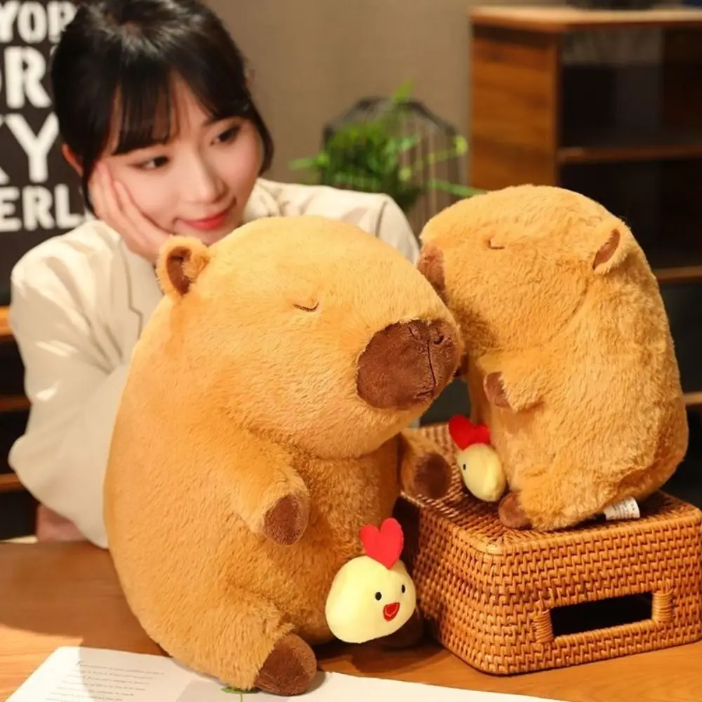 Chicken Chick Capybara Plush Toy Animal Fluffy Stretchable Capybara Doll Simulation Cartoon Capybara Anime Fluffty Toy