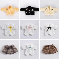 OB11 Clothes Cute Dog Cardigan Coat School Uniform Shirt Shorts for Obitsu11, Molly, GSC Body, YMY, 1/12bjd Doll Accessories Toy