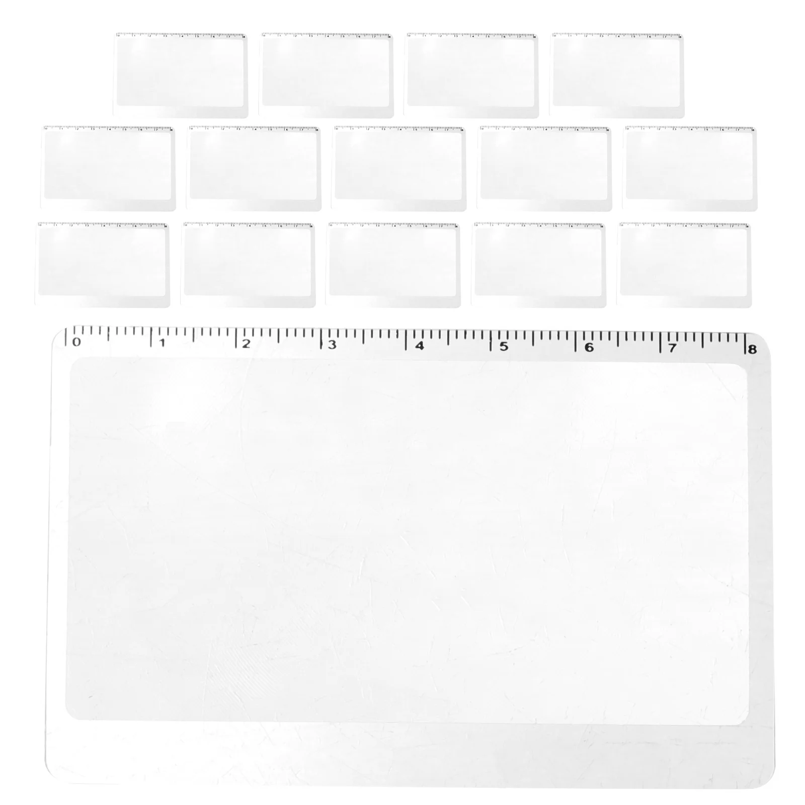 

15Pcs Ultra-Thin Bookmark Magnifier 3x Fresnel Lens 3.3x2.1 Pocket Card Size Scale Reading Aid for Seniors Books Documents