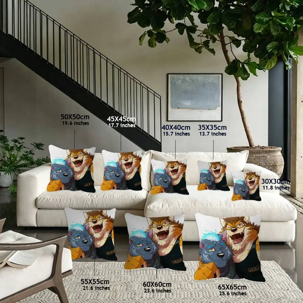 Furry cute l-Live a Hero cushion cover soft Comfortable Pillow Case for Sofa Living Room Home office Decor Protective Covers