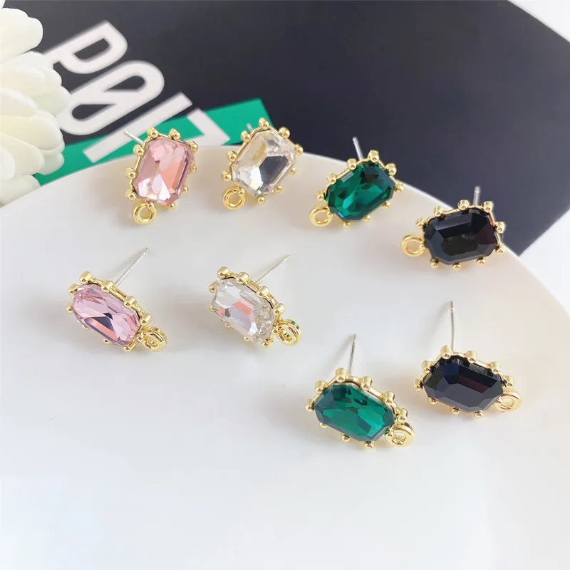 10pcs Handmade Rhinestone Earrings Base Stud Earrings Connectors Earrings Base for Diy Jewelry Making Findings Accessories