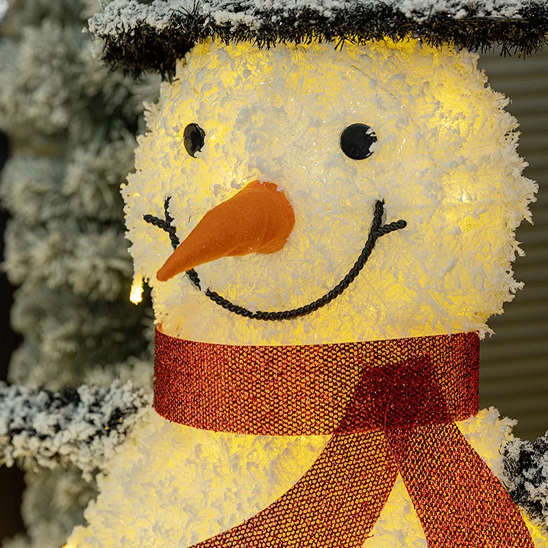 단조 철 크리스마스 눈사람 장식품 장면 장식 대형 조명 쇼핑몰