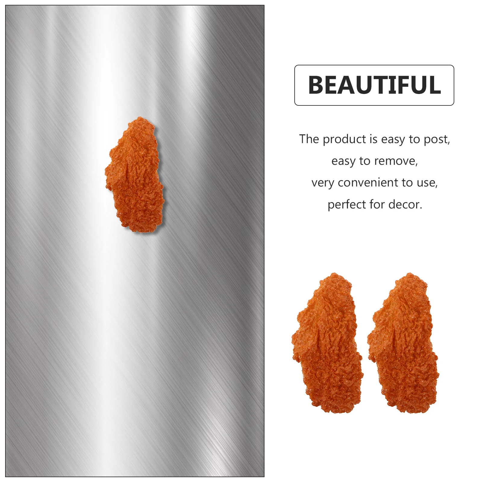 

2Pcs Resin Chicken Wings Fridge Magnets Decorative Kitchen Refrigerator Magnets Magnetic Stickers Food Fridge Ornament