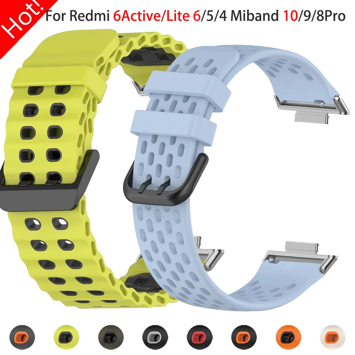 Marine-Silikon-Armband für die Redmi Watch 6 Active/Lite 6/5/4, Uhrenarmband für die Xiaomi Mi Band 8/9/10 Pro, atmungsaktives Sportarmband.