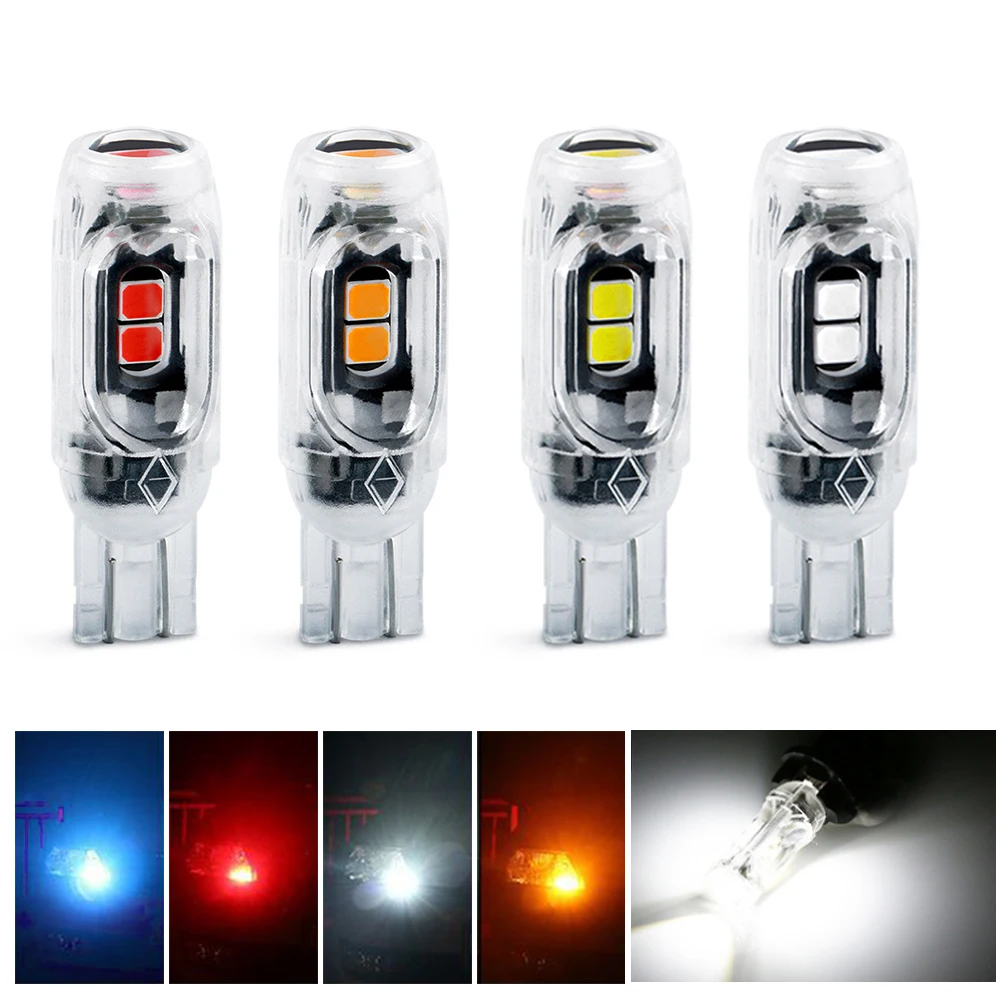 6Pcs/12Pcs T10 5SMD High Brightness Decoding Led License Plate Lamp 1.5W Single Side Marker Lamp Rear Trunk Lamp Car Led Light