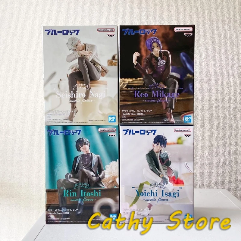 

In Stock Bandai Original Anime Figure Blue Lock Figure Sweets Flavor Yoichi Isagi Rin Itoshi Model Desktop Decor Collect Gifts