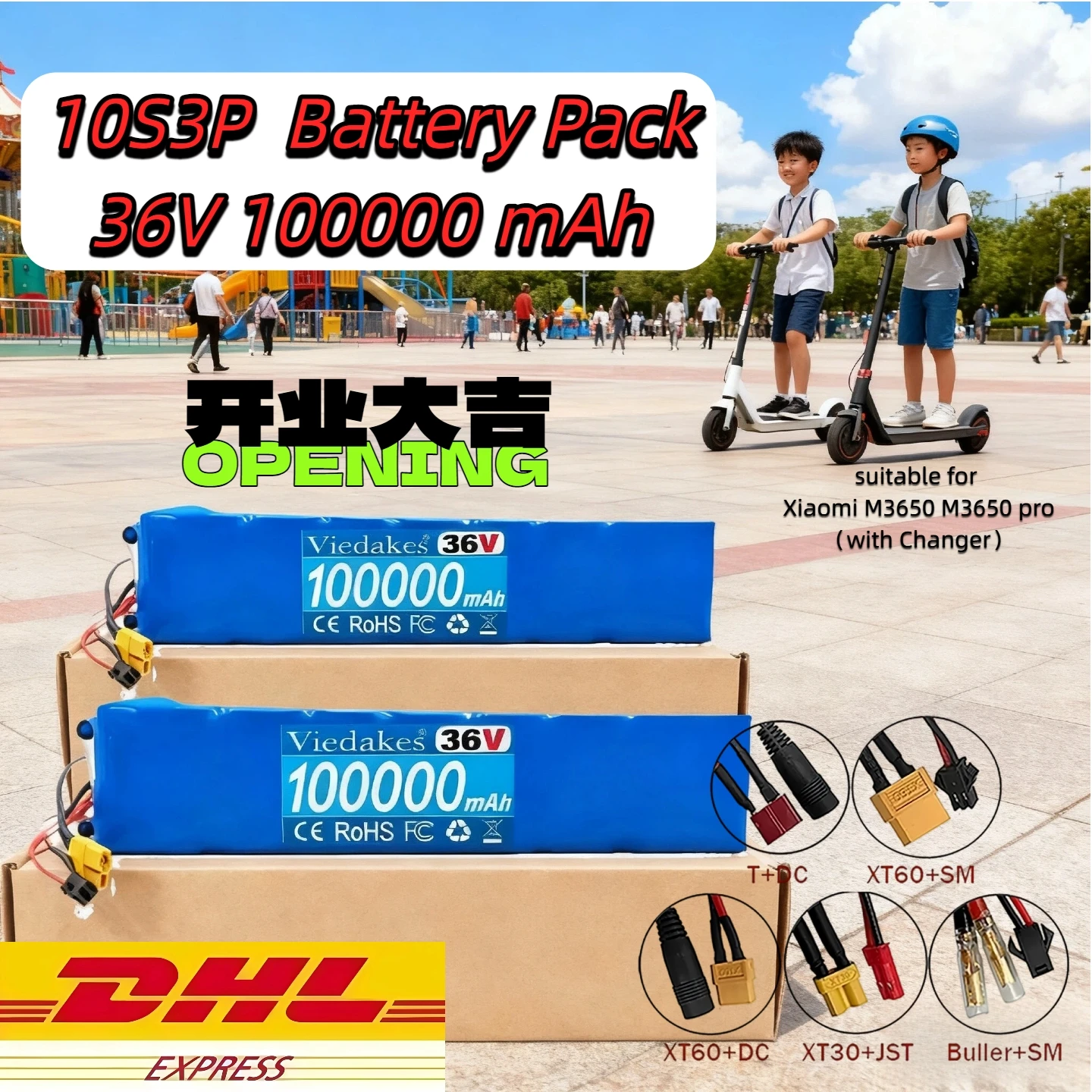 

10S3P 36V 10500mAh 36V lithium battery pack 1865lithium battery suitable for Xiaomi M365 electric scooter battery+42V charger