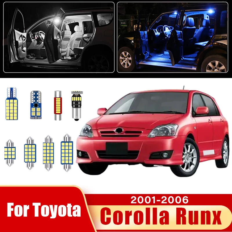 

Car LED Bulbs For Toyota Corolla Runx 2001 2002 2003 2004 2005 2006 Interior Dome Lamps Trunk License Plate Lights Accessories