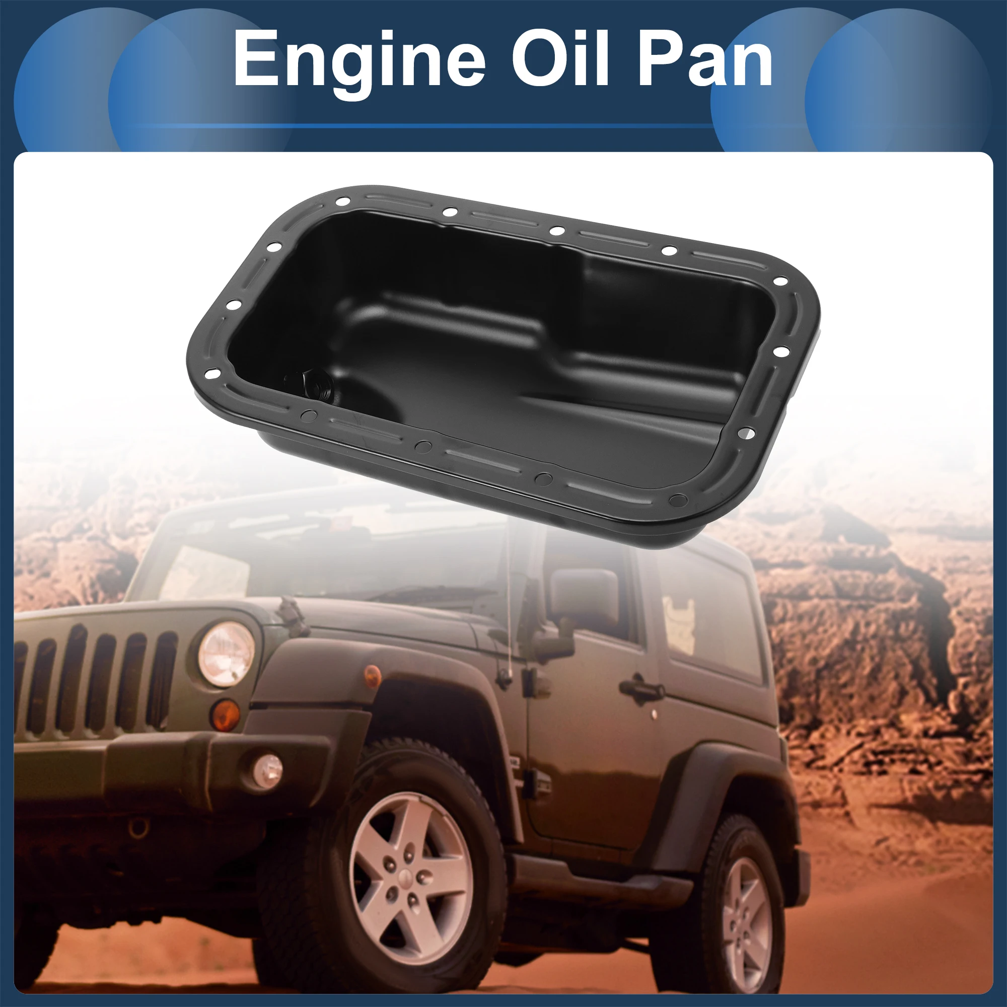 

UXCELL 1 Pc No.5184546AC Engine Oil Pan for Jeep Wrangler 2012-2018 Iron Black