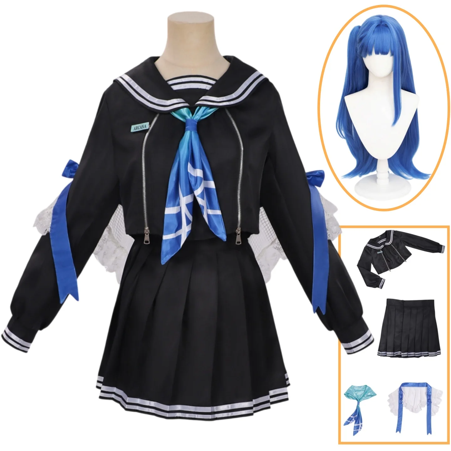 arcana-cosplay-game-nikke-arcana-cosplay-black-skirt-jk-uniform-wig-set-halloween-party-play-outfit-for-woman-dress