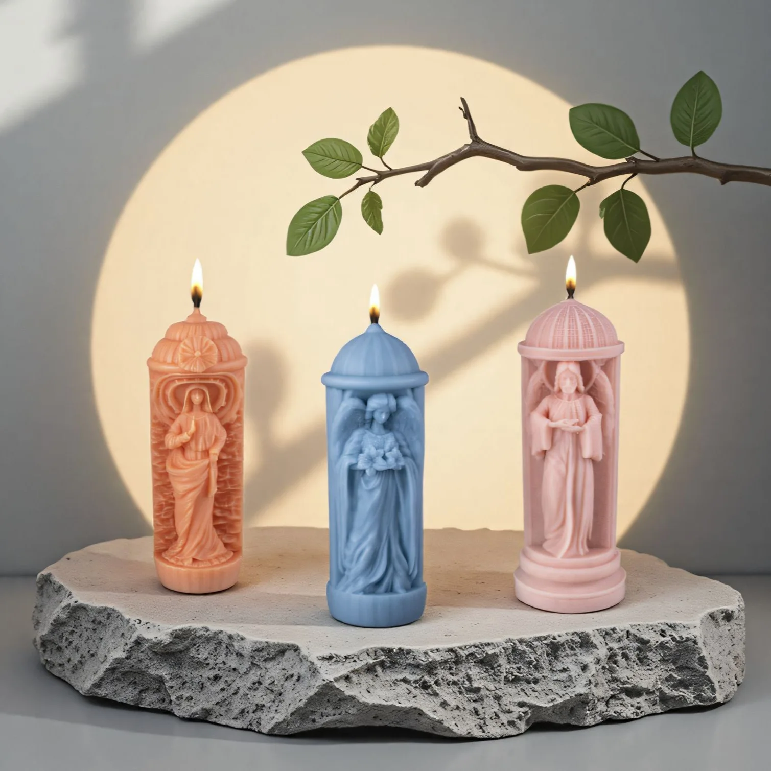 

Renaissance Saint Scented Candle Silicone Mold Diy French Fragrance Diffuser Stone Plaster Decoration Resin Molds Candle Making