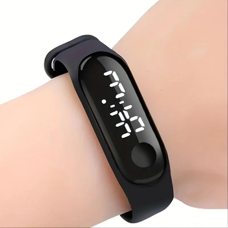 Montre de sport électronique LED en silicone étanche, accessoires décoratifs, cadeau de vacances pour garçons et filles