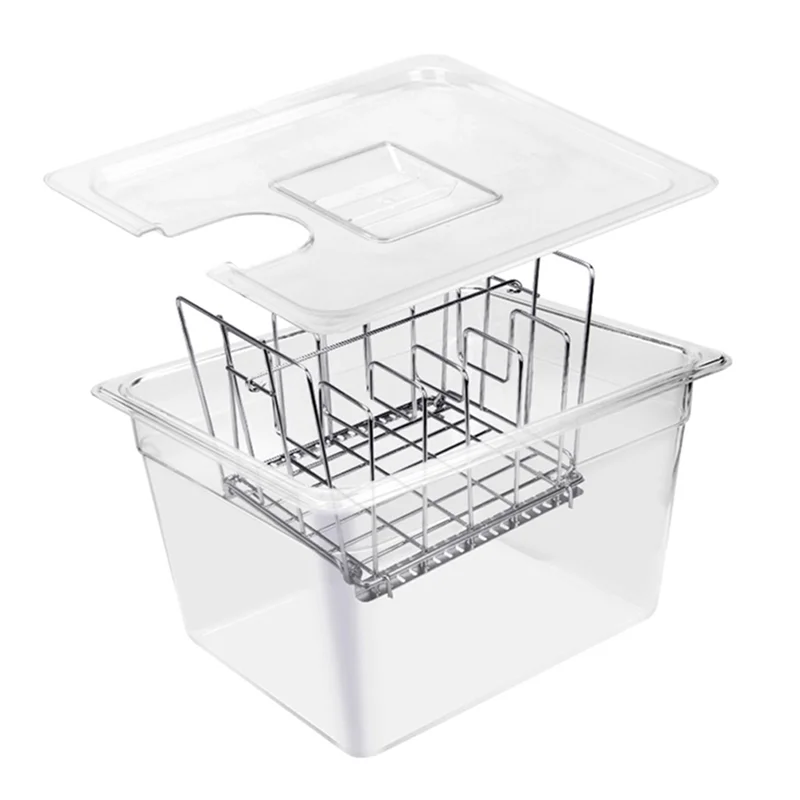 B58B-Sous Vide Cooker Machine 11L Container With Stainless Steel Rack Detachable Dividers Separator