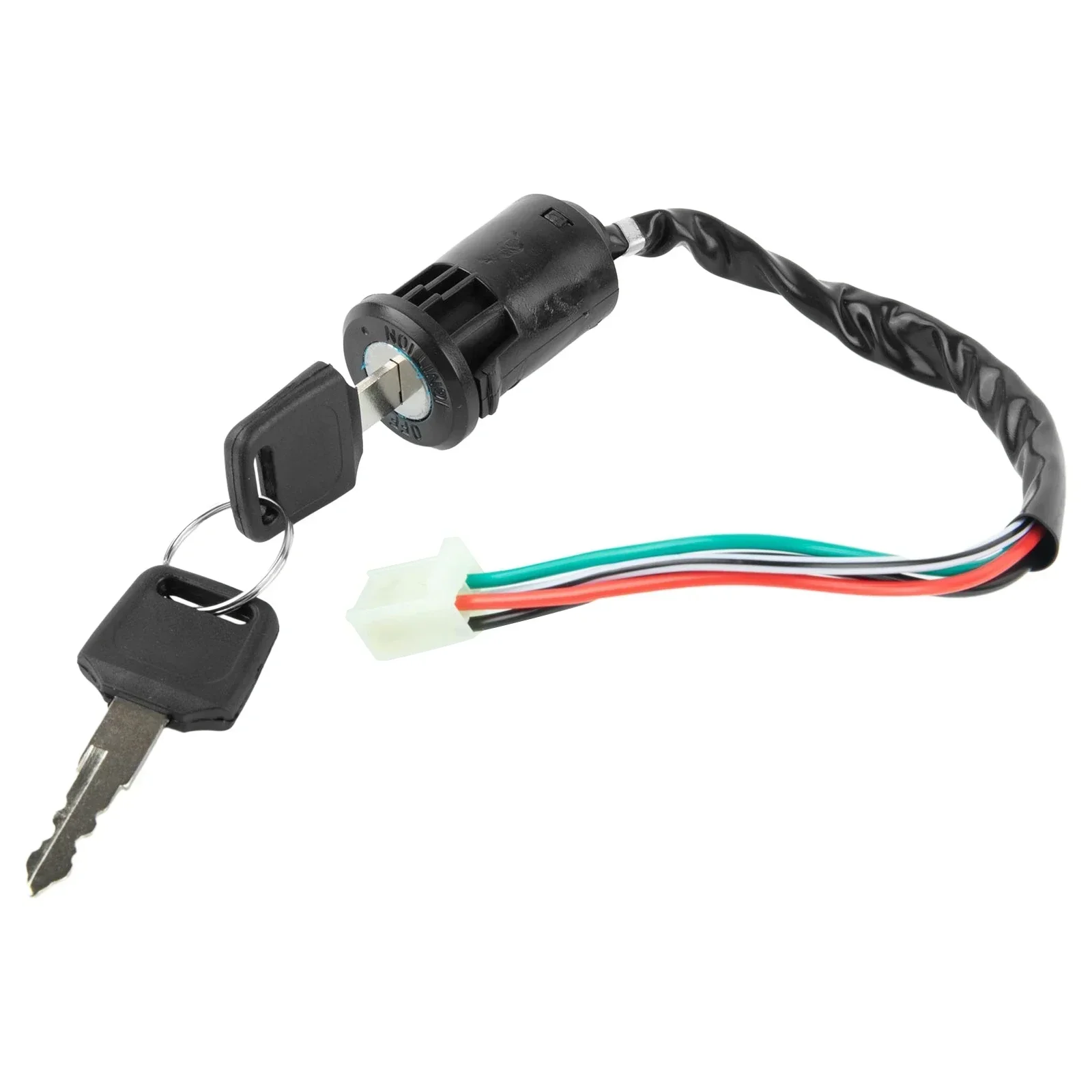 

Универсальный переключатель ключа зажигания для мотоцикла, 2 клавиши, 4 провода, старт, выключатель зажигания, электрический дверной замок, для квадроциклов, квадроциклов, внедорожников