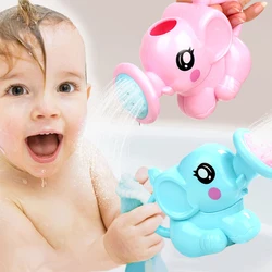 Brinquedos de banho do bebê adorável elefante plástico forma spray de água para o chuveiro do bebê brinquedos de natação crianças presente de armazenamento saco de malha do bebê crianças brinquedo