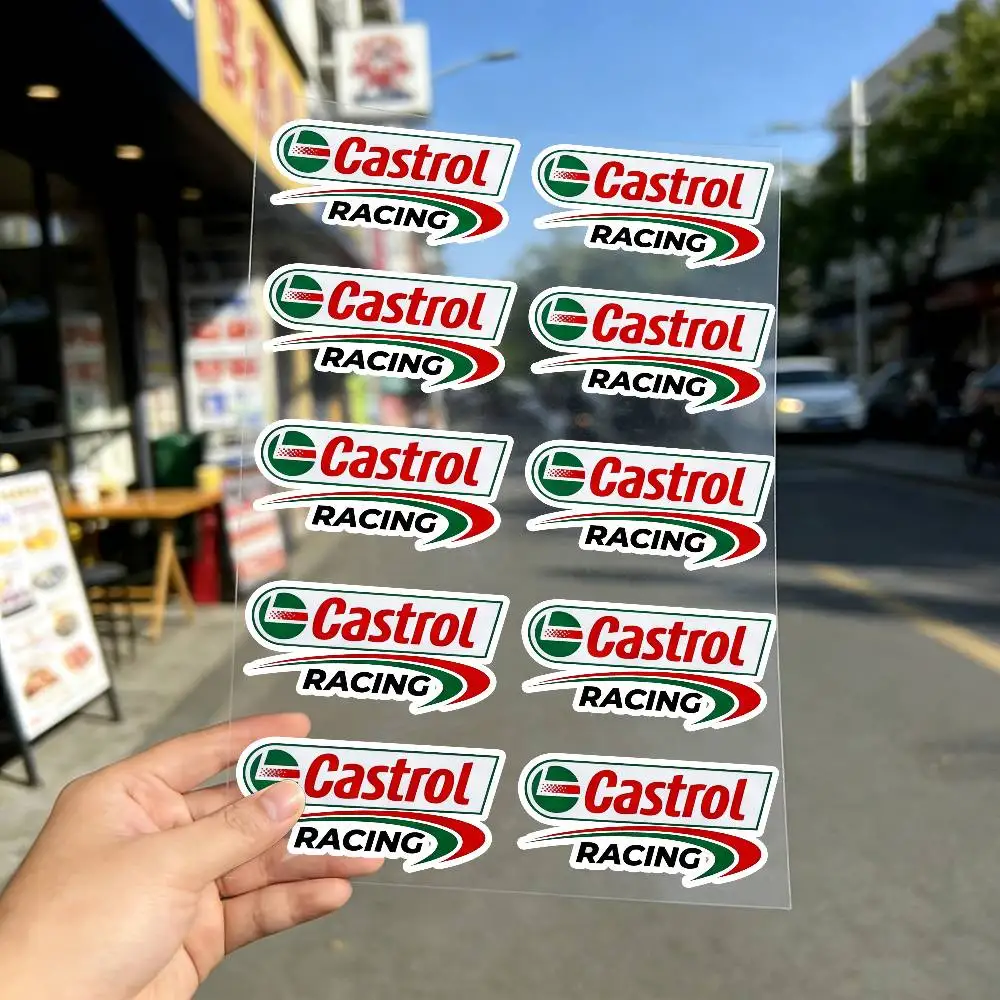 FOR CASTROL Waterproof Reflective Scratch Cover Sticker Universal Decor Decal For Car Motorcycle Helmet Refrigerator Water Cup