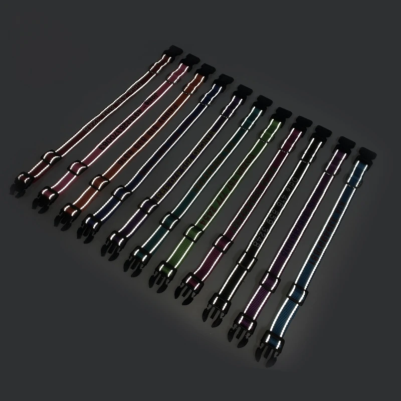 2 قطعة المطرزة النايلون طوق بكلاب شخصية عاكسة جرو القط الياقات مكافحة خسر DIY بها بنفسك الحيوانات الأليفة اسم الهاتف معرف للكلاب الصغيرة الكبيرة #3