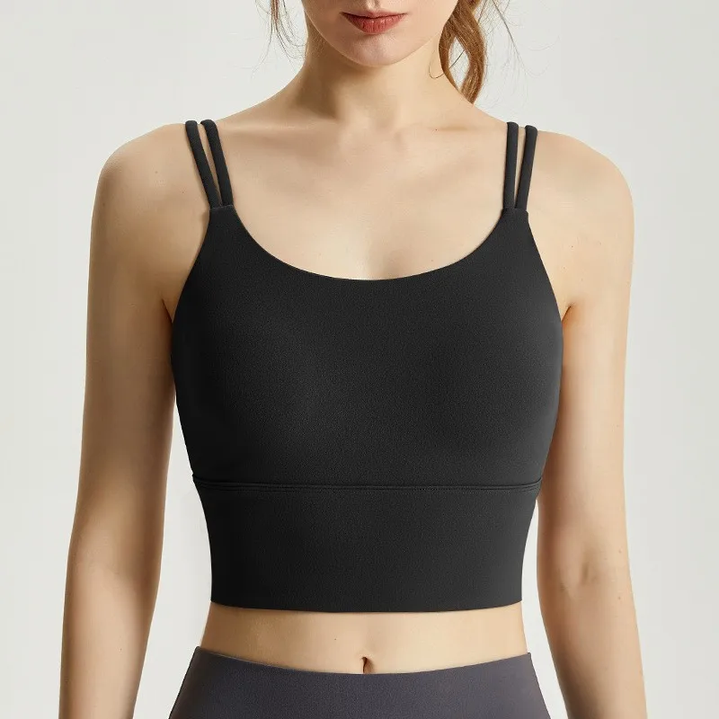 Nahtloser Sport-BH für Damen, atmungsaktives Fitness-Crop-Top, schöner Rücken, Push-up-Yoga-Tank-BH, schmale, elastische Gym-Weste – Detail 13