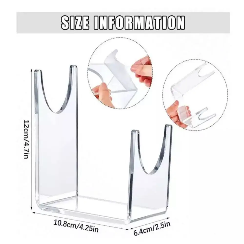 2Pcs/set Transparent Design Acrylic Display Stand Easy to Clean Elegant Shofar Bracket Stand Strong Acrylic U-shaped Rack Holder