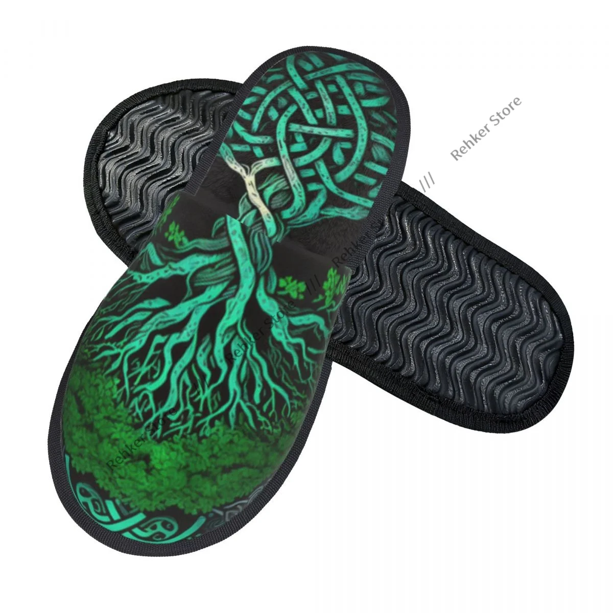 Magic Of The Celtic Tree Of Life Indoor Slippers Furry Slipper Winter Home Shoes House Flat Closed Toe Slides Flip Flops