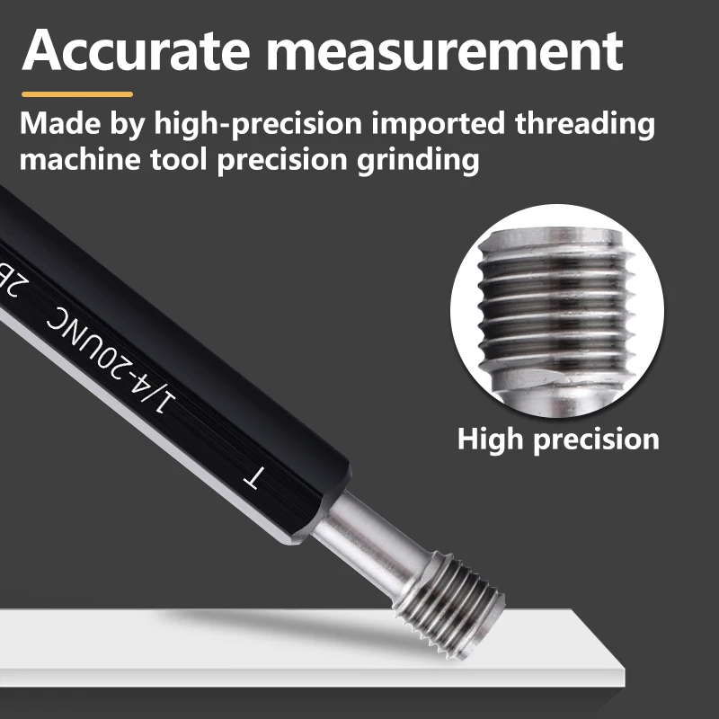 GULING 1PCS 2B Thread Plug Gauge Steel Gage UNC Standard Tooth High Quality UNC1-64~12-24 1/4 5/16 3/8 7/16 1/2 9/16 5/8 3/4 1-8