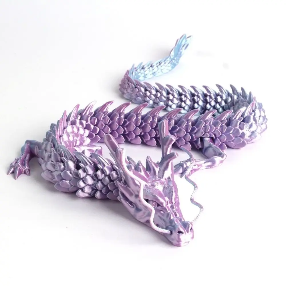 Creative 45cm 3D Printed Dragon Movable Wings Conjoined Chinese Dragon Ornaments Full Body Joints Fidget Birthdays Gift